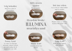 2-pakker strearinlys sand + 20 veker  hvit - Illumina