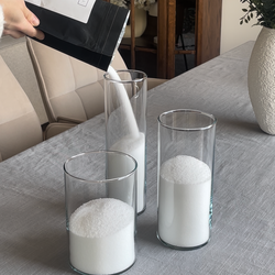 2-pakker strearinlys sand + 20 veker  hvit - Illumina