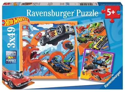 Ravensburger puslespill 3x49 Hot Wheels - Make it Epic! 3x49 biter - Ravensburger