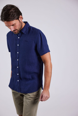 Sebago linskjorte med kort erm  navy - Sebago