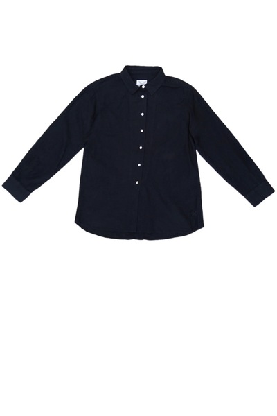 Blue Dagfrid Cotton/linen Shirt Black - Blue Sportswear