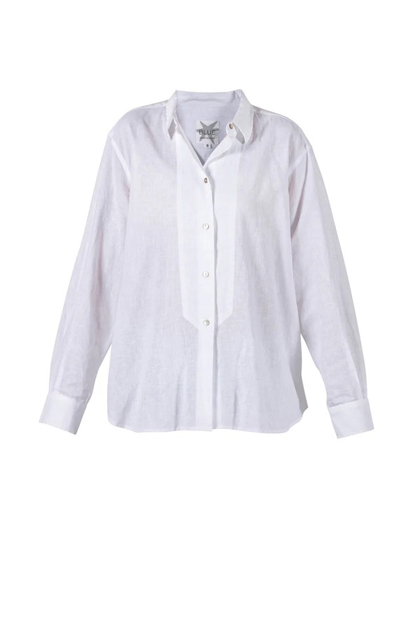 Blue Dagfrid Cotton/linen Shirt