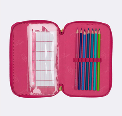 Beckmann Trelags pennal med innhold, Cherry