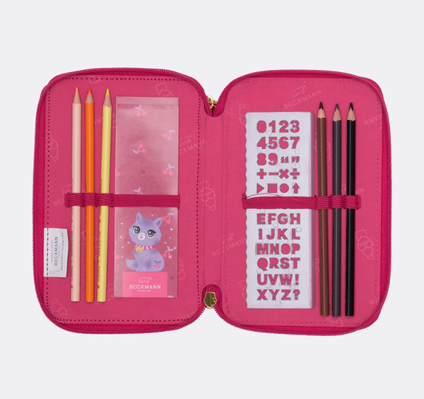 Beckmann Trelags pennal med innhold, Cherry