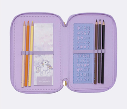 Beckmann Trelags pennal med innhold, Unicorn Princess Purple