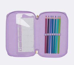 Beckmann Trelags pennal med innhold, Unicorn Princess Purple