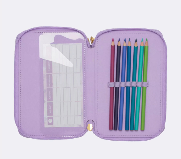 Beckmann Trelags pennal med innhold, Unicorn Princess Purple