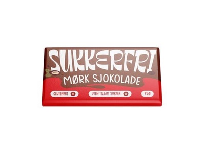Sukkerfri Mørk Sjokolade 75g ikke relevant - Godtesjuk AS
