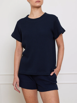 We Norwegian Waffel tee women  navy - We Norwegian