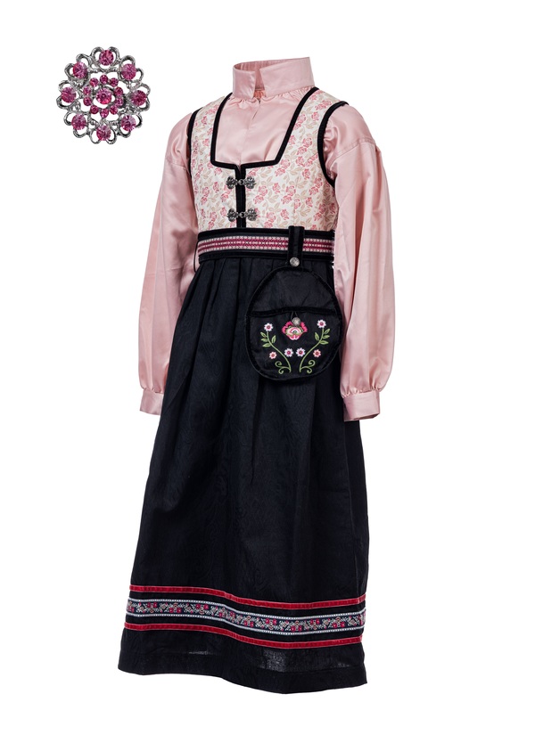 Oline Flower Festdrakt Silkebluse Veske