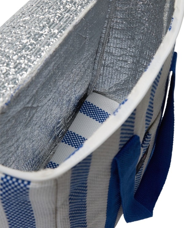 Kjøleveske i økologisk bomull fra lexington, hvit/blå