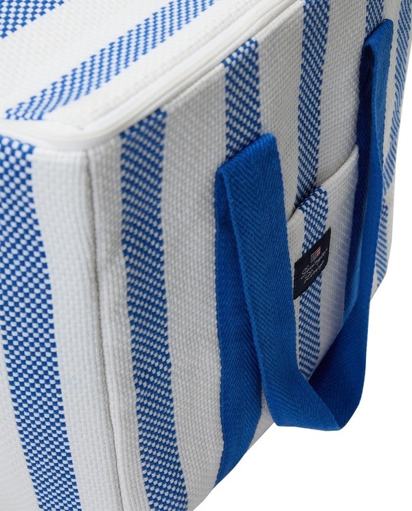 Kjøleveske i økologisk bomull fra lexington, hvit/blå