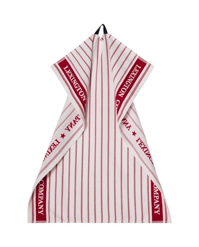 Stripet org kjøkkenhåndkle, bomullsfrotté, rød/hvit ikke relevant - Lexington