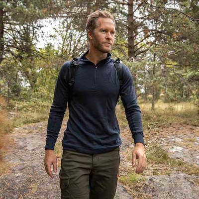 Tufte M Bambull Half Zip Sky Captain - Tufte