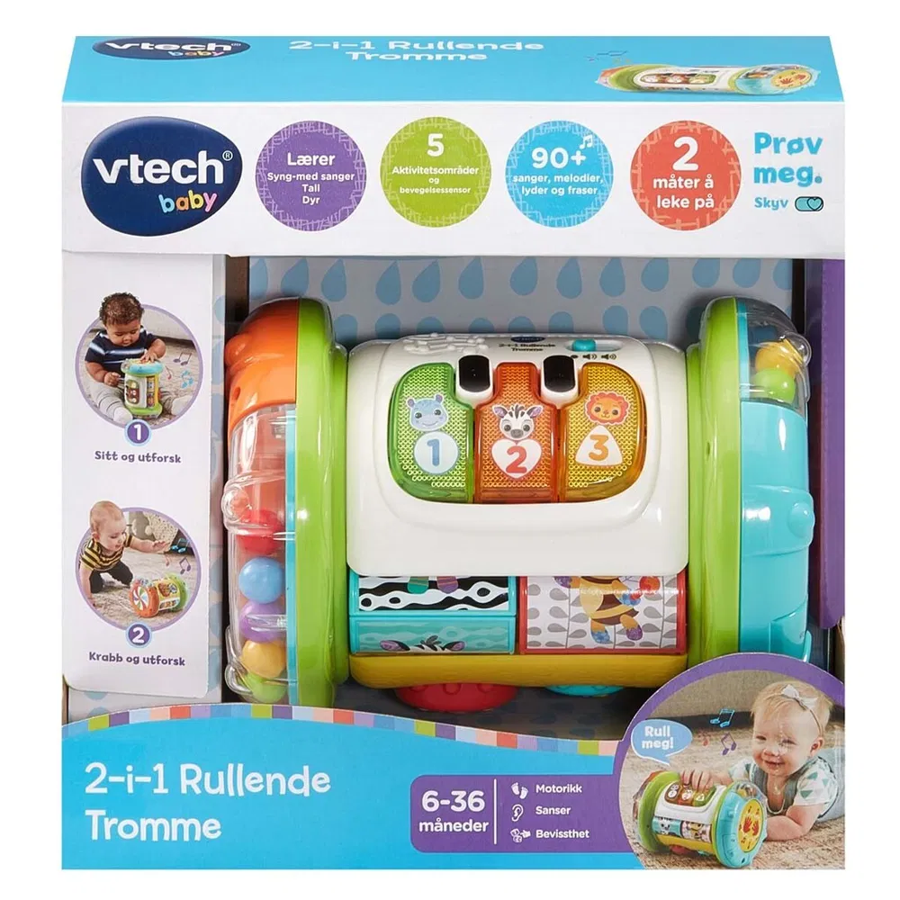 Vtech 2- In 1 Rolling Explorer Drum  Vtech 2- In 1 Rolling Explorer Drum - Vtech