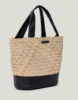 Contrast details straw bag, beige Uspesifisert - Lexington