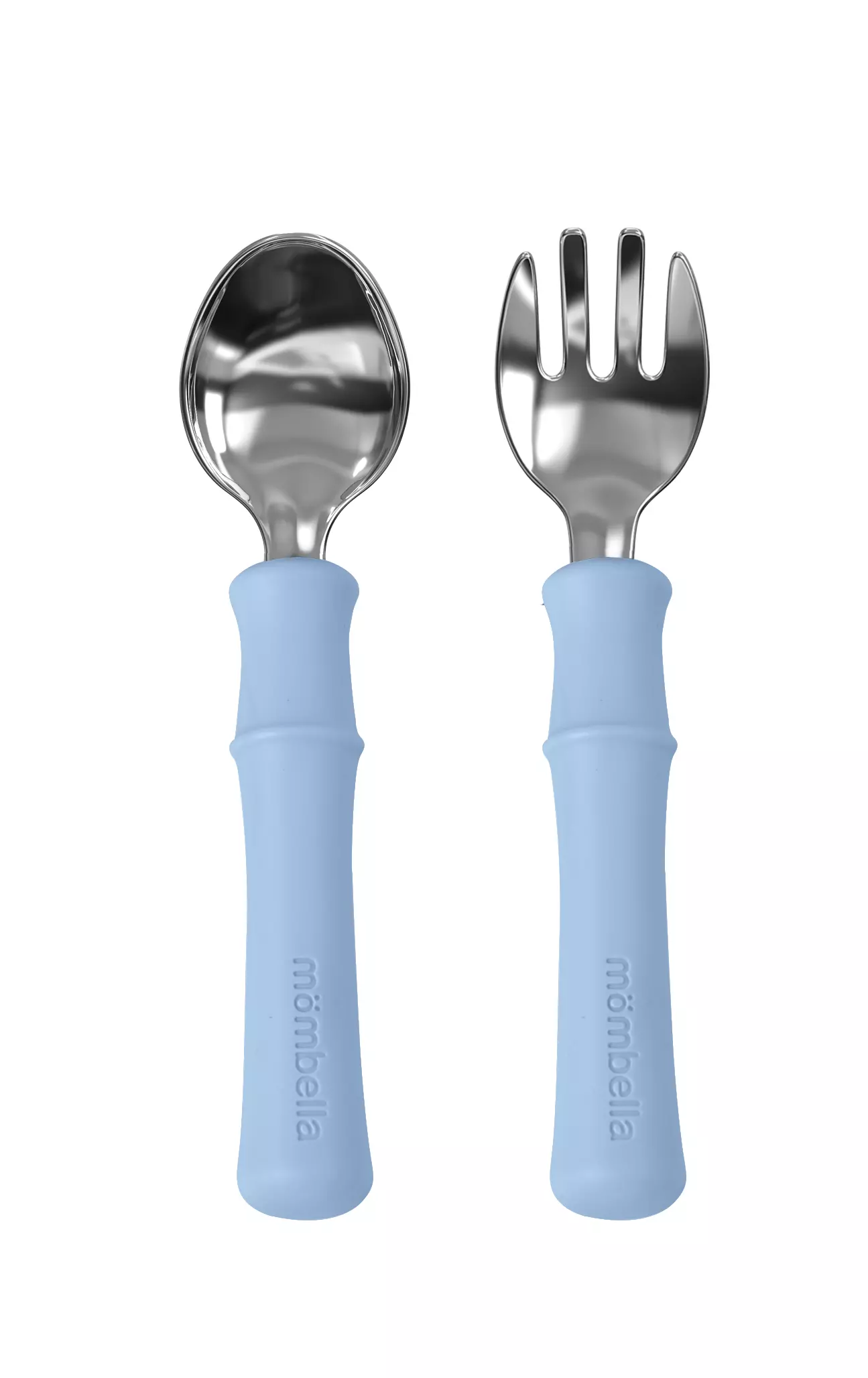 MOMBELLA PANDA GAFFEL OG SKJE SETT - LYS BLÅ