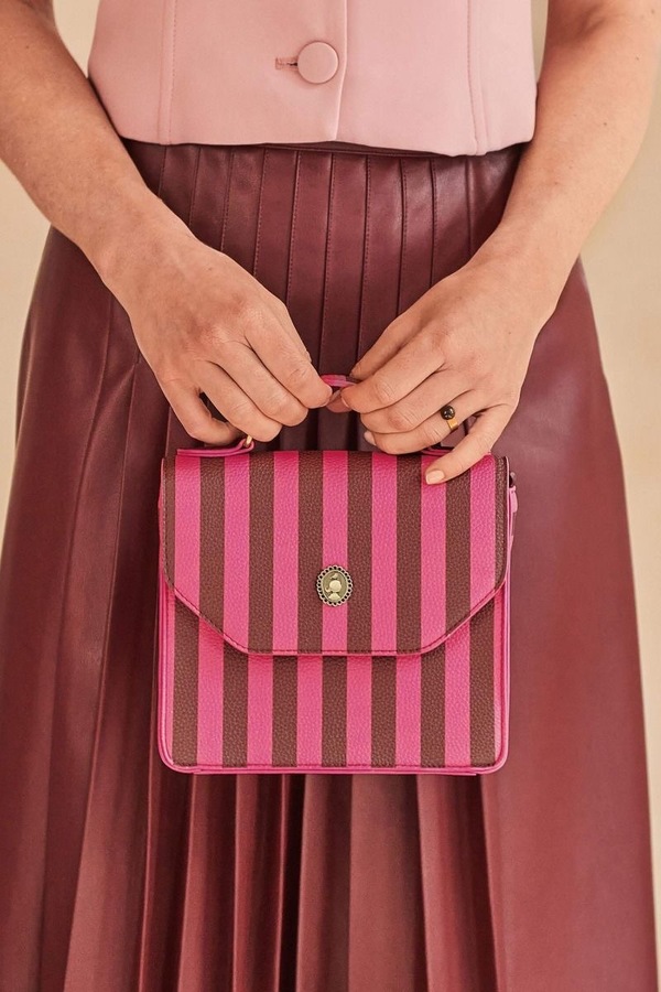 PIP Frances Cross Body Bag Small Stripe Pink