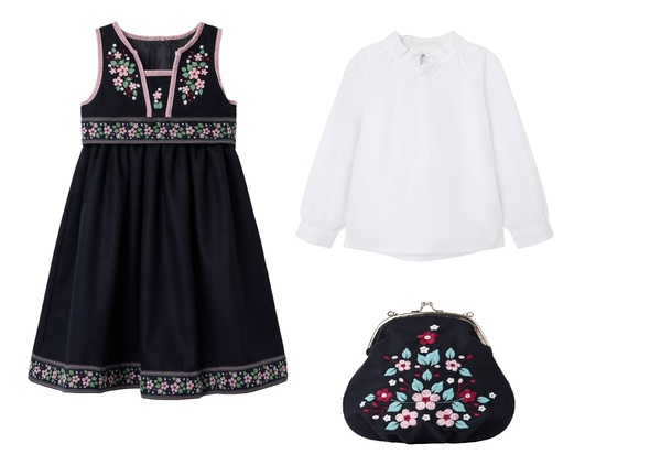 Festdrakt Rosa blomst med skjerf