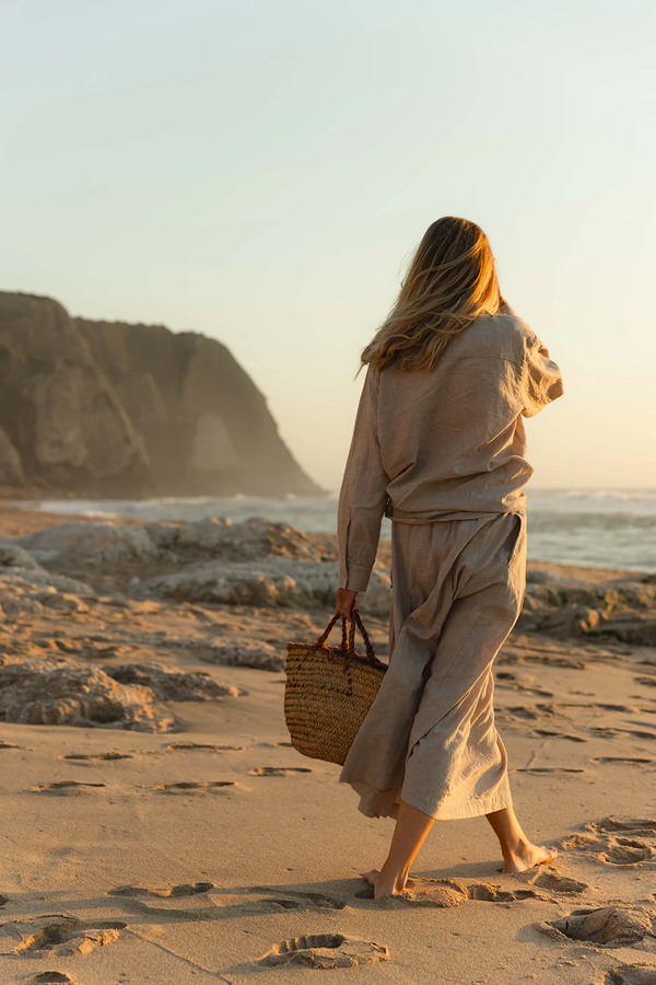 Blue Dagfrid Cotton/linen Shirt