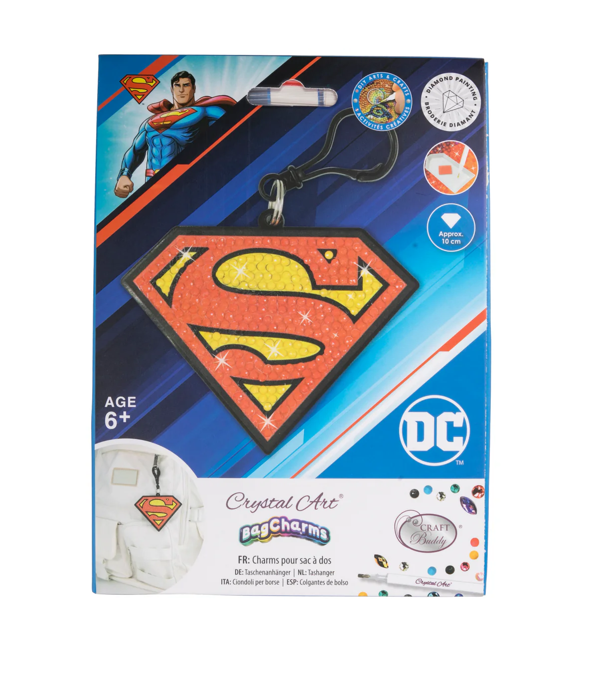 Crystal Art Superman logo  - diamantperling Charm