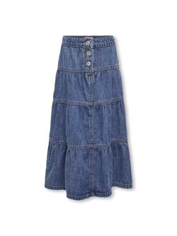 KOGDAGNY LAYERED MAXI DNM SKIRT Medium Blue Denim - Kids Only 