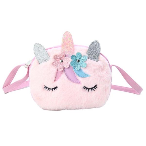 VESKE UNICORN ROSA PLYSJ M/BLOMSTER TINKA PRETTY PURSE