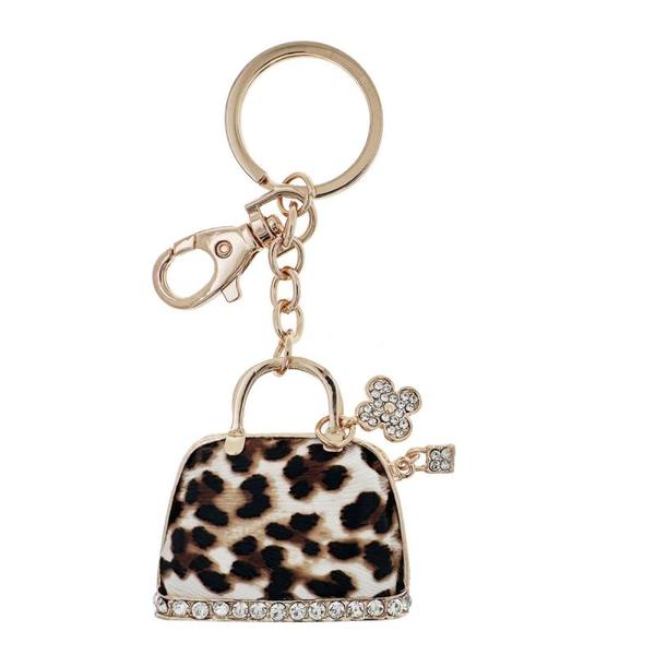 NØKKELRING/BAG CHARM VESKE LEOPARD
