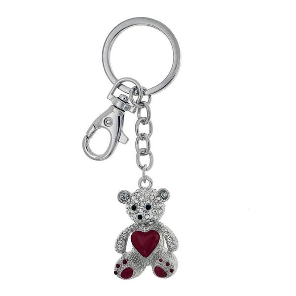 NØKKELRING/BAG CHARM RØDT HJERTE