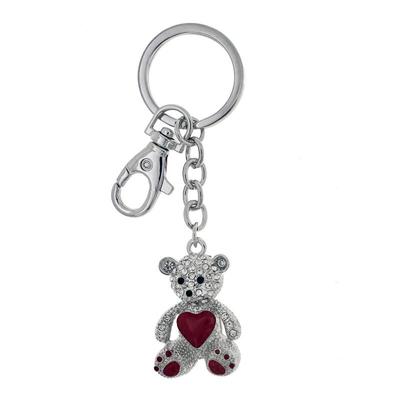 NØKKELRING/BAG CHARM RØDT HJERTE CHARM RØDT HJERTE - Tinka