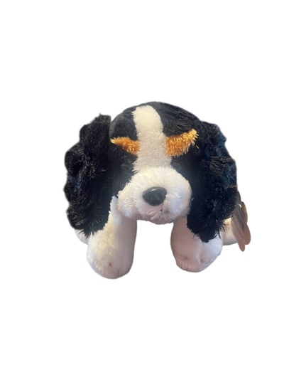 TINKA HUNDEVALP kosebamse 14cm Kvit med Svart rygg - Tinka