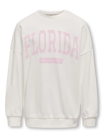 KOGANABELL LIFE L/S OVZ PRINTED CREW SWT Cloud Dancer - Kids Only 