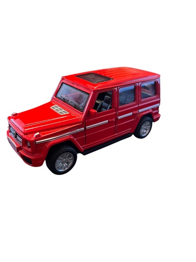Jeep i Metall med Lyd og Lys.  Raud Mercedes  - Leiker