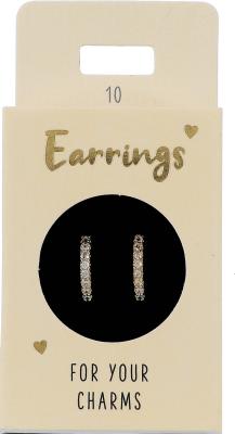 Express Yourself Øreringer til anheng (Nickel free tested) - Round Gold and White