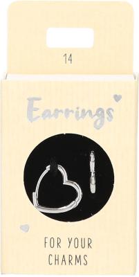 Express Yourself Øreringer til anheng (Nickel free tested) - Heart Shaped Silver