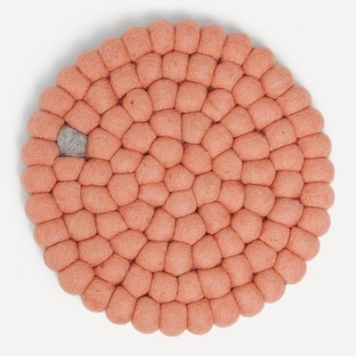 Wooldot Coaster D:20cm Peach/Grey - UND Signature 
