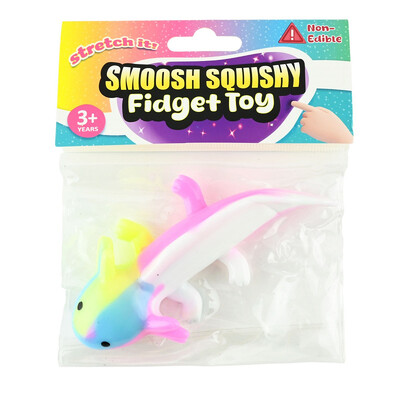 SMOOSH SQUISHY AXOLOTL 48g 13,5cm Fargerik - Fidget Toys