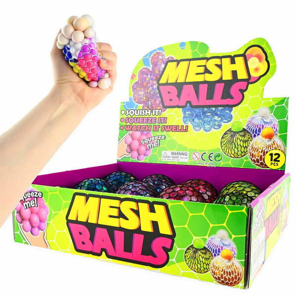 SQUEEZE MESH BALL MARBLE 8cm