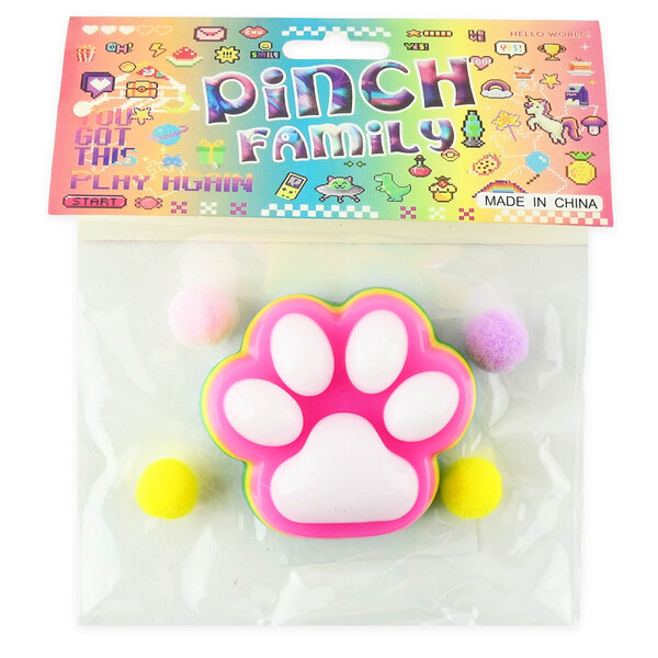 SQUISHY CAT PAW RAINBOW 70g 6,5cm