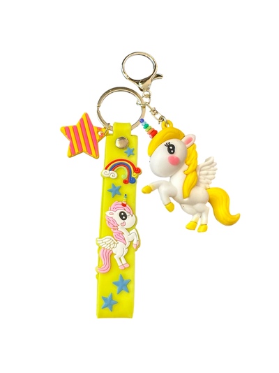 Nøkkelring med unicorn  Gul  - Småvarer