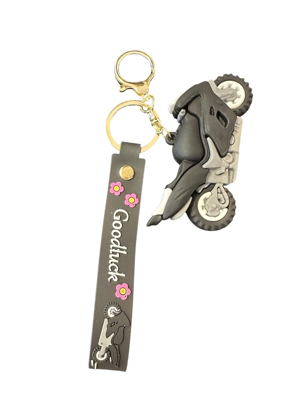 "Goodluck" nøkkelring med motorsykkel