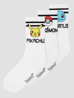 Name It Milton Pokemon 3pk Sock BRIGHT WHITE - Name It