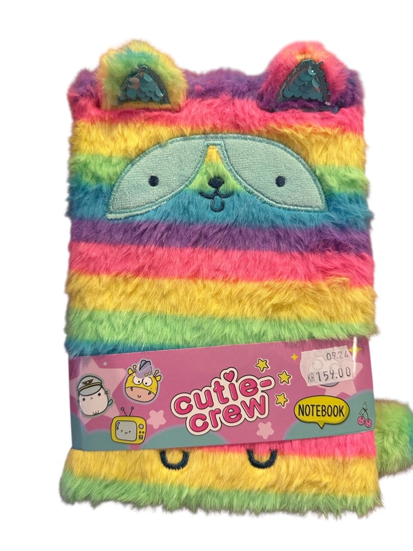 NOTISBOK PLYSJ 3 ASS 15X21,2CM CUTIE-CREW