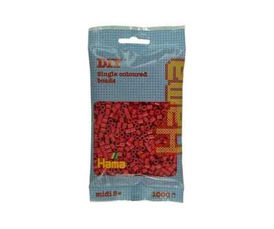 Hama Midi Beads 1000 pcs Cherry Red 207-114 Cherry Red - Hama Midi perleposer 1000