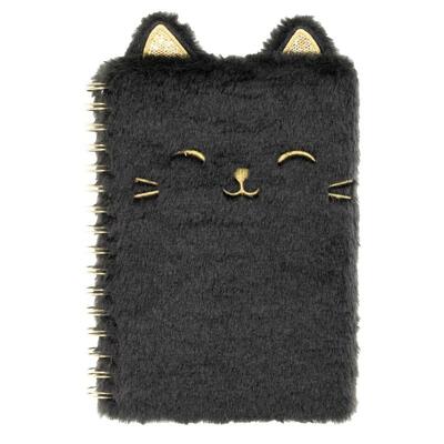 NOTISBOK PLYSJ KATT SORT A5 TINKA Svart Katt - Tinka