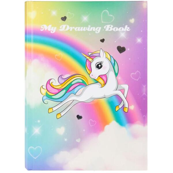 TEGNEBOK 72 HVITE ARK 120G UNICORN PLAY AND LEARN