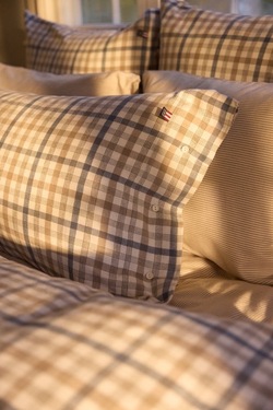 Rutete Sengesett i Bomullsflanell 