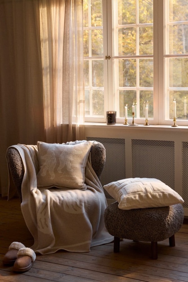 Bjørn Jacquard Pledd i Resirkulert Ull