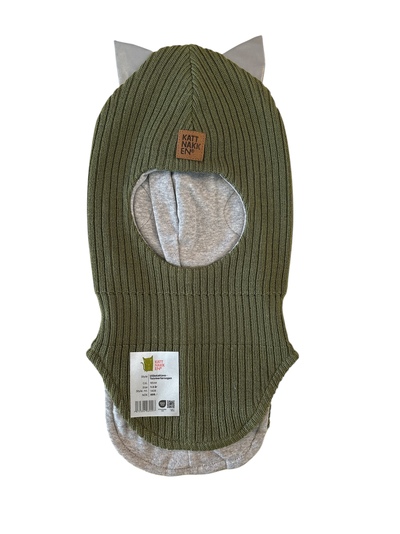 Kattnakken Balaklava Merinoull barn Mose - Kattnakken