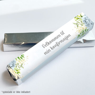  Kinder omslag Konfirmasjon blå rose - Happystar